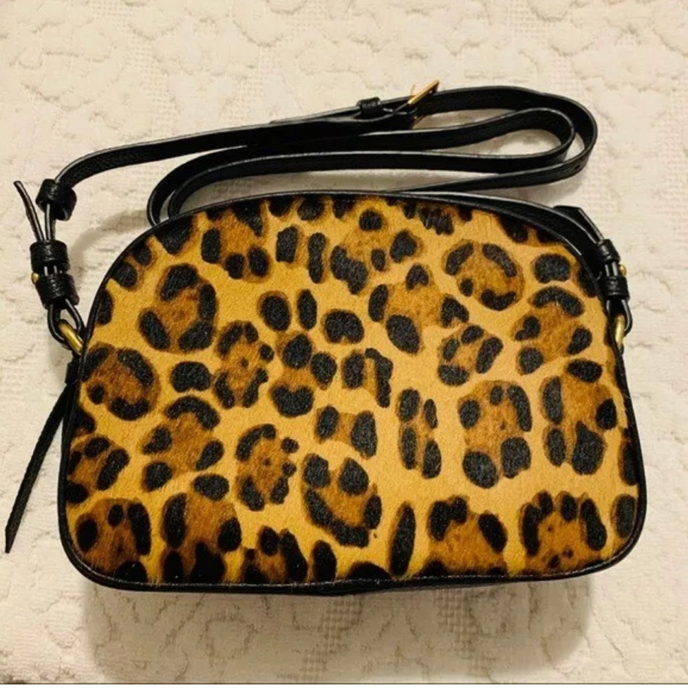 J. Crew Devon Leopard Calf Hair Bag